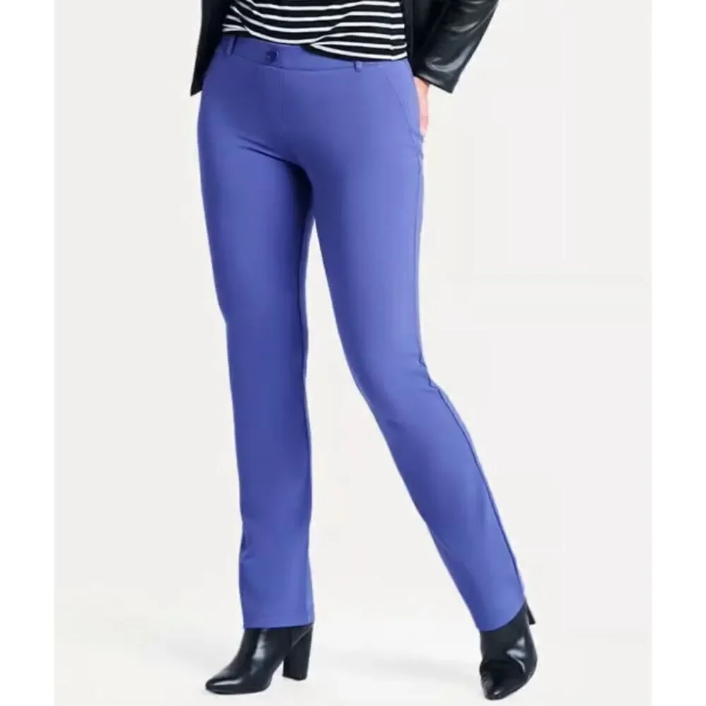 Betabrand stretch 2 pocket  dress yoga pants in blue Iris size large